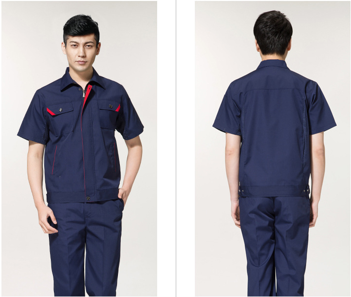 夏季工作服套装男女短袖电焊定制耐磨工厂服