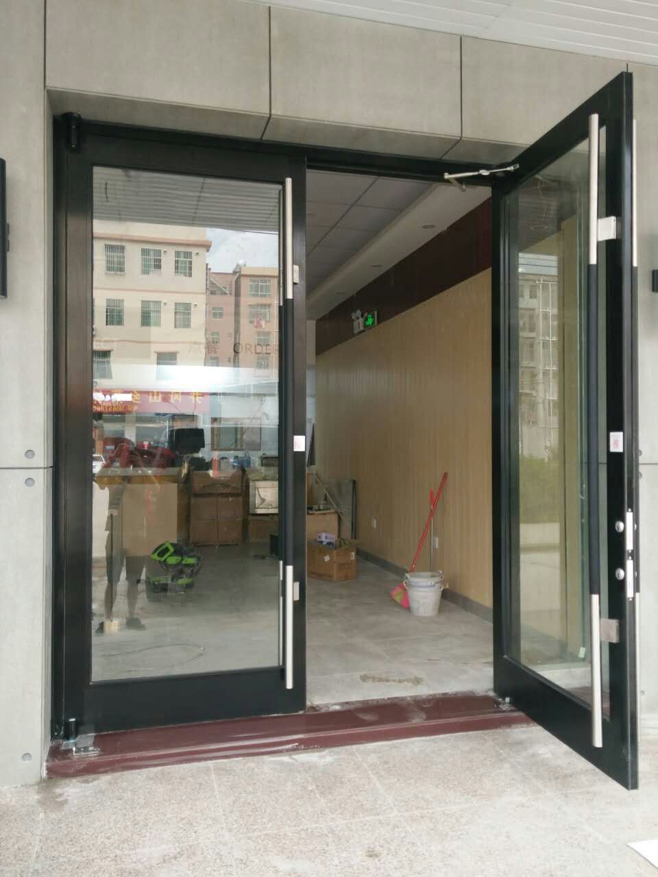 河源铝合金地弹门厂家玻璃地弹门定制